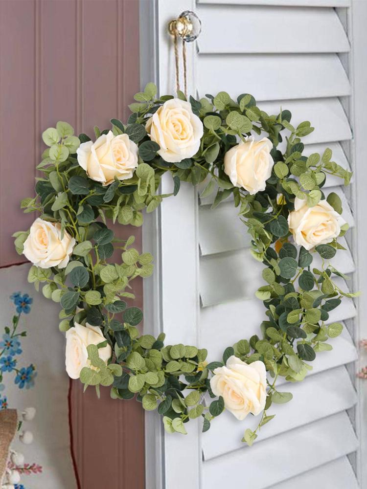 1,8 м искусственный цветок роза венок эвкалиптовый лист лоза эвкалиптовый лист роза лоза для дома сад свадьба арка декор ротанг