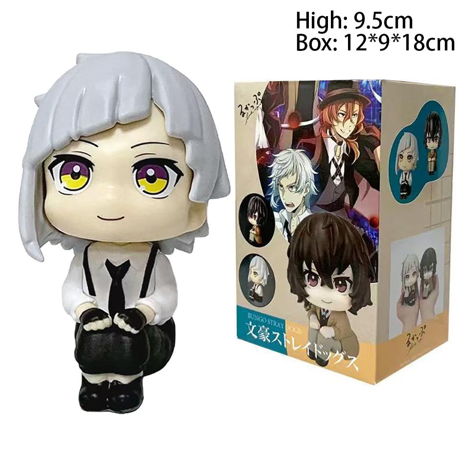 In Stock Look Up Bungou Dogs Dazai Osamu Nakajima Atsushi Action Figure Toys PVC Model Collection Kawaii Q Version Doll