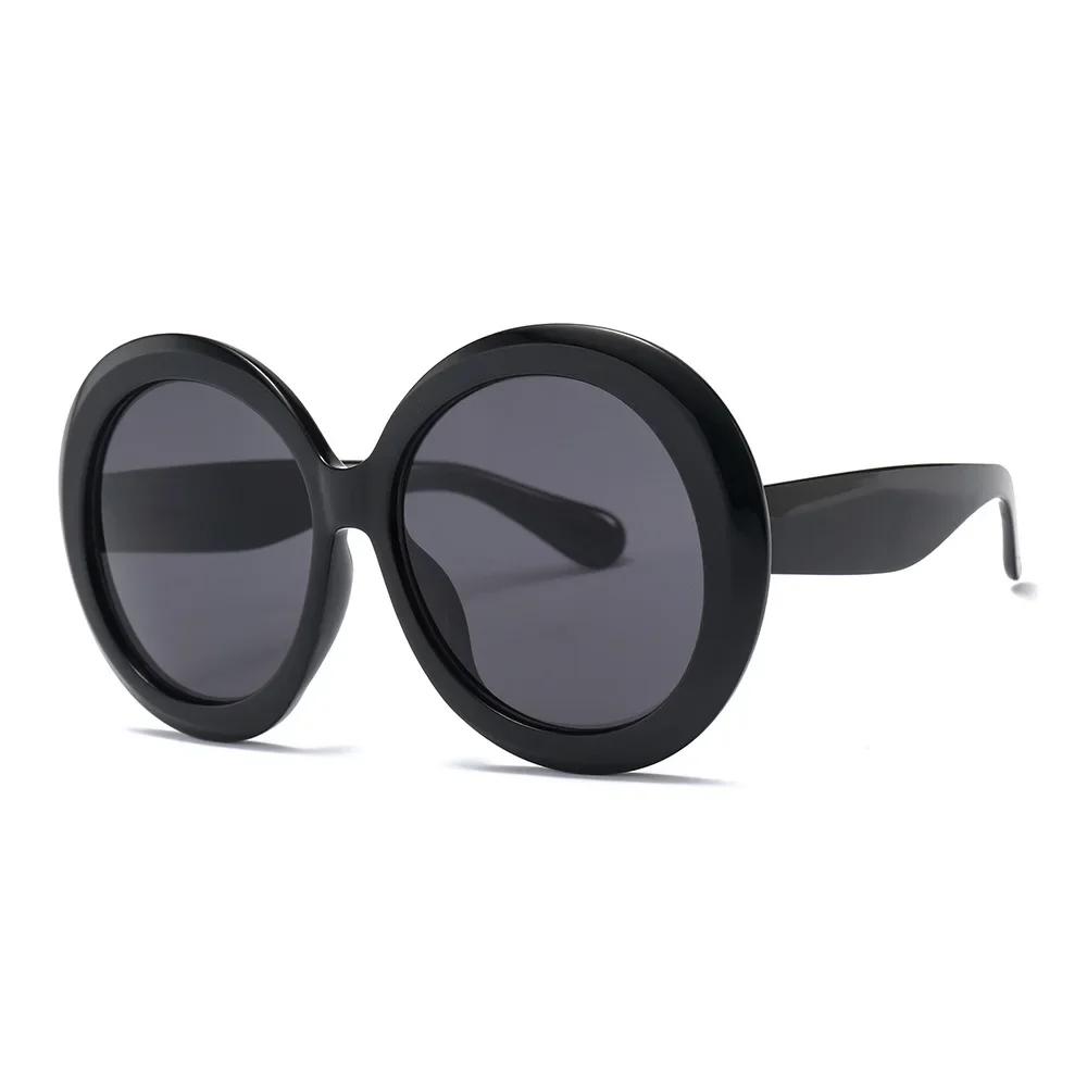 Unisex Big Round-shaped Sunglasseses High-end Vintage Large-sized Shade for Women Men Designer-made Good Superior Quality Green Black UV400 Oculos