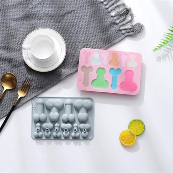 Silicone Mold 10-Cavity Non-stick Heat-resistant Quick To Demold Toughness Cake Decoration 2 Sizes Shapes Unique Man-featured Pastry