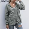 BITCED Women's Zipped Hooded Jacket Lightweight Outdoor Hiking Rainproof Jacket