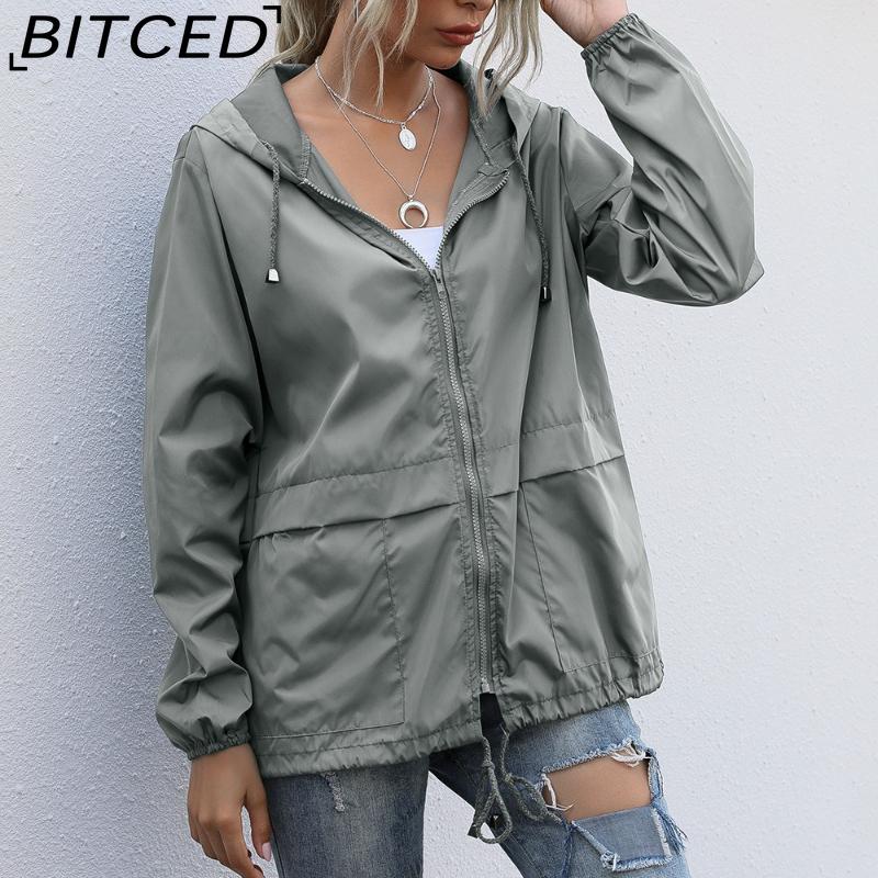 BITCED Women's Zipped Hooded Jacket Lightweight Outdoor Hiking Rainproof Jacket