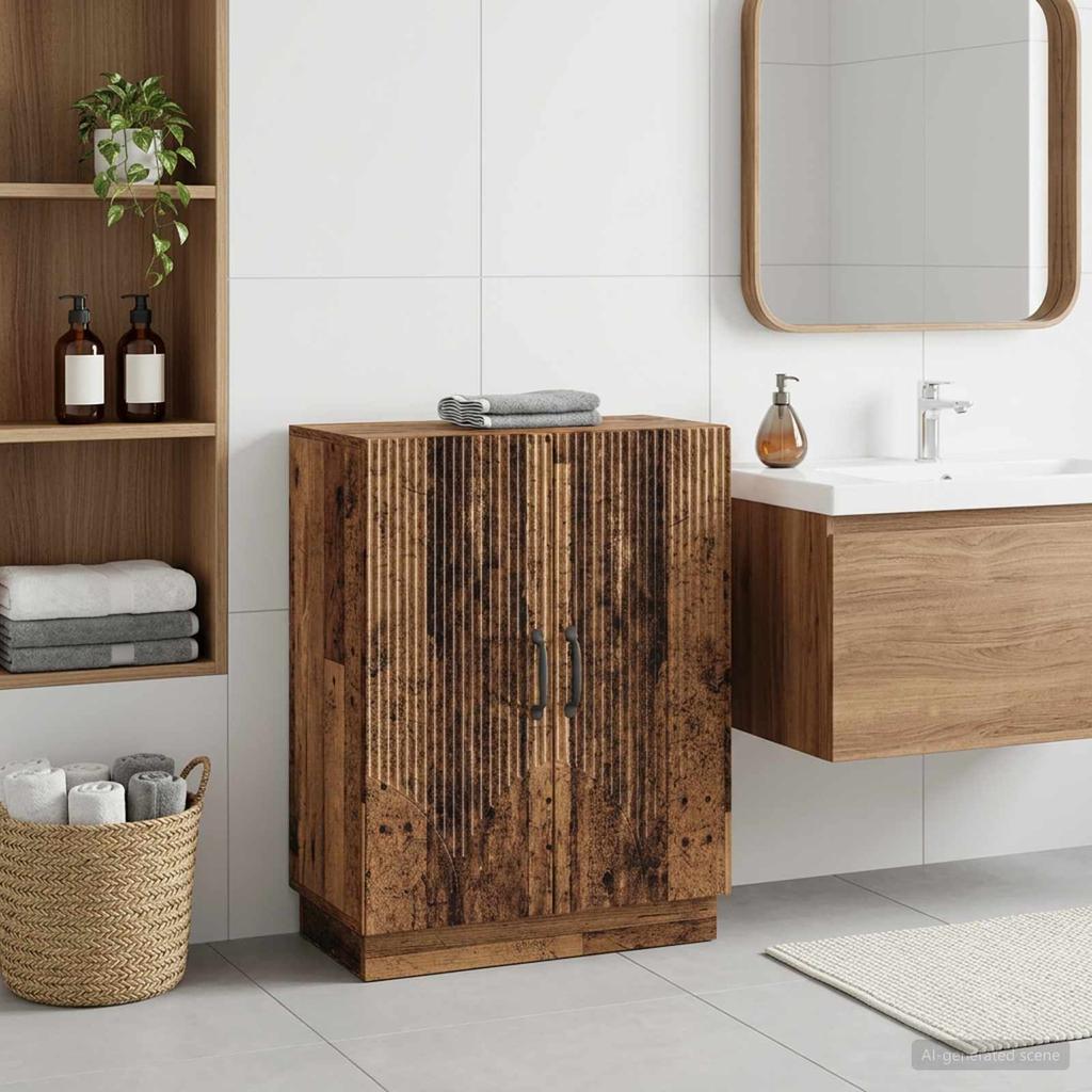 Bathroom Storage Cabinet HOORN Reclaimed Wood 59.5 x 31 x 77 cm