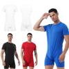 Mens Summer Jumpsuit Round Neck Short Sleeve One Piece Romper Casual Sportswear Running Exercise Comfort Wear