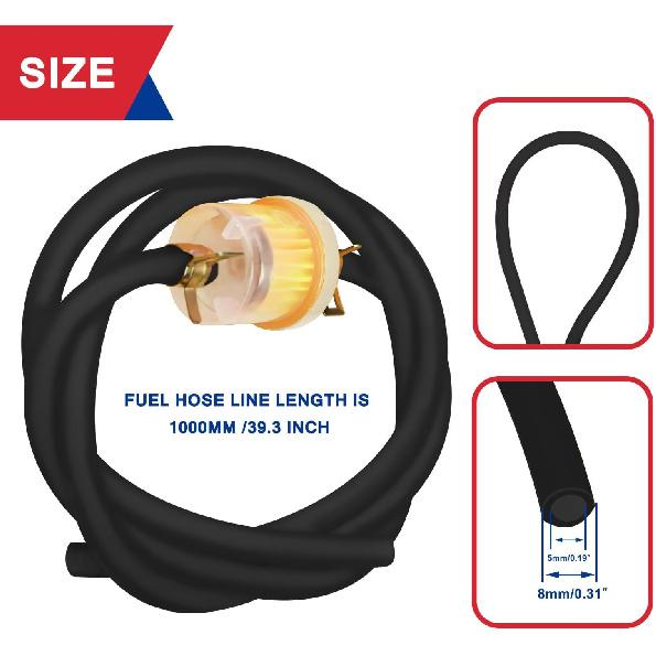 Dirt Bike Gas Fuel Line Hose Fuel Filter For 50Cc 110Cc 125Cc TaoTao Coolster Apollo GY6 Motorcycle Pit Bike Motocross Pocket Bike Chinese Atv Four