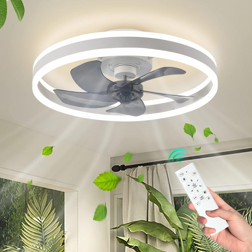 IRALAN Modern Ceiling Led Light Fan for Room Living Room Office Dining Room Silent with Remote Control Ceiling Fan Lamp