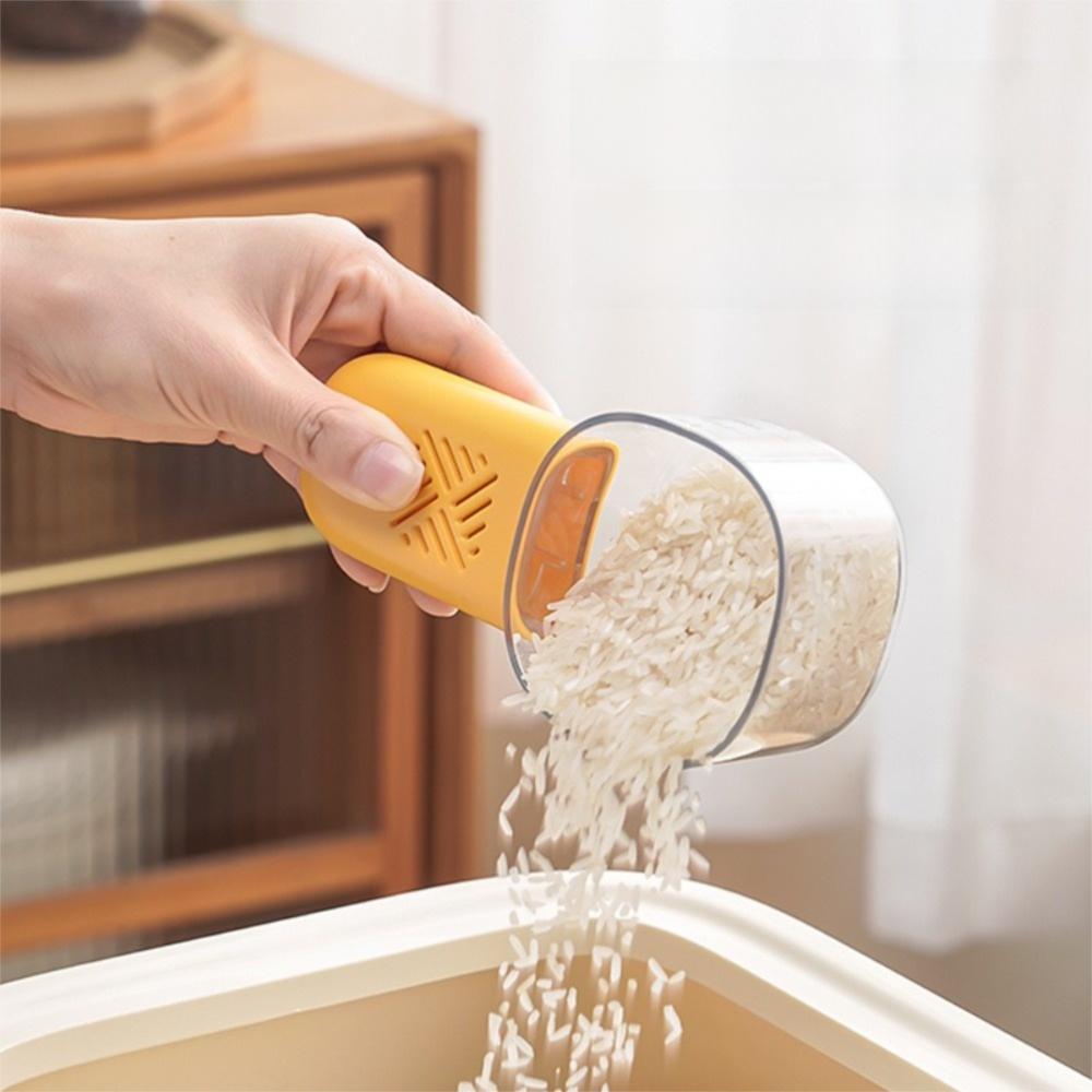 PET Household Food Spoon with Scale Grains Digging Noodle Scoop Cartoon Kitchen Rice Scoop