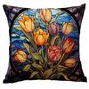 New Vintage Floral Pillowcase Creative Colored Glass Printed Home Sofa Car Cushion Pillowcase