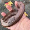 Luxury Sandalwood Anti-screw Massage Hair Brush Comb Children Double-sided Carve Flower Wooden Activity Gym Untangling Things