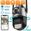 2.4GHz 8MP 4K Security Camera IP Camera Dual Lens DualScreen 4MP Color Night Vision Auto Tracking PTZ Wifi Camera Waterproof CCTV Security Camera