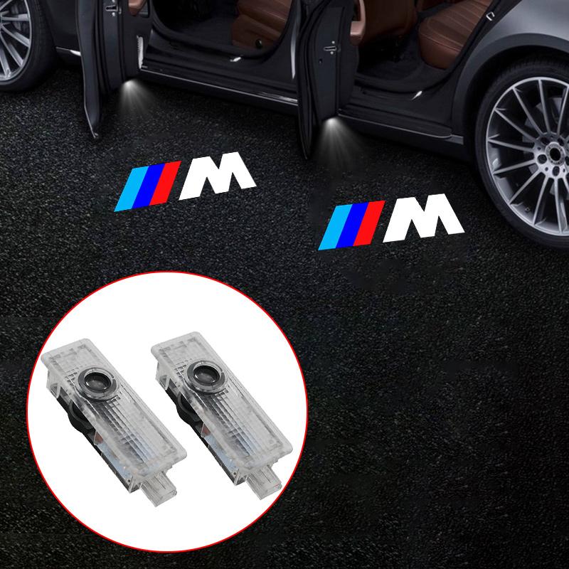 ta30-Car Door Welcome Lamp LED Atmosphere Light Ghost Shadow Projector Light For BMW M Performance E46 E90 E60 F20 X1 F10 F30 Sticker