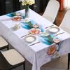 Mediterranean Style PVC Tablecloth Wind Waterproof and Oil Resistant Household Tablecloth Plum Blossom Tea Cloth Table Mat