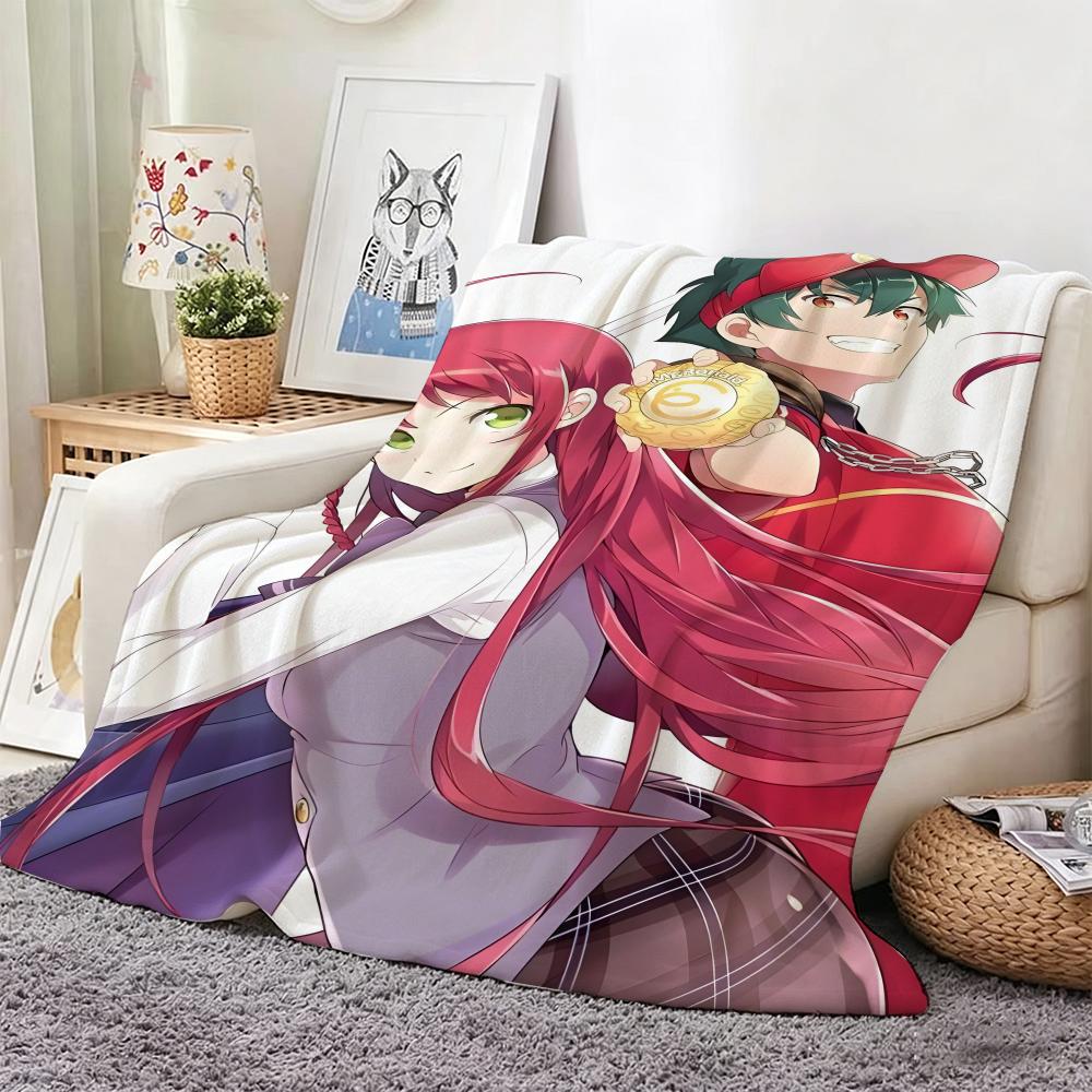 ANIME H-Hataraku Maou sama Throw Lightweight 240g Flannel Blanket Soft Skin-friendly for Summer Cooling