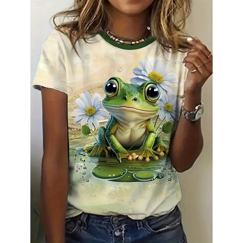 Women's T Shirt Print Graphic Animal Vintage Stylish Classic Short Sleeve Crew Neck Round Neck Regular Tops