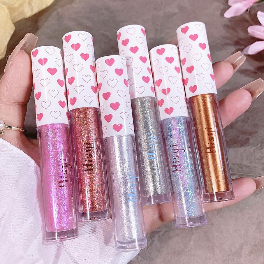 Жидкие тени для век, хайлайтер, тени для век, мерцающие водостойкие блестящие стойкие блестки, осветляющие макияж