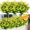 6 Bundles Artificial Flowers UV Resistant Fake Plants Faux Plastic for Indoor Outdoor Hanging Plants Garden Porch Window Box Home Wedding Decor