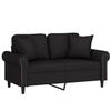 Vidaxl 2-Osobowa Sofa Z Poduszkami, Czarna, 120 Cm, Aksamit