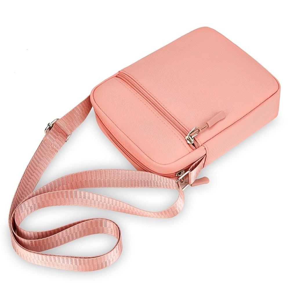 Casual Oxford Cloth Shoulder Bag Solid Color Adjustable Mobile Phone Bag Multiple Compartments Mini Women's Bag