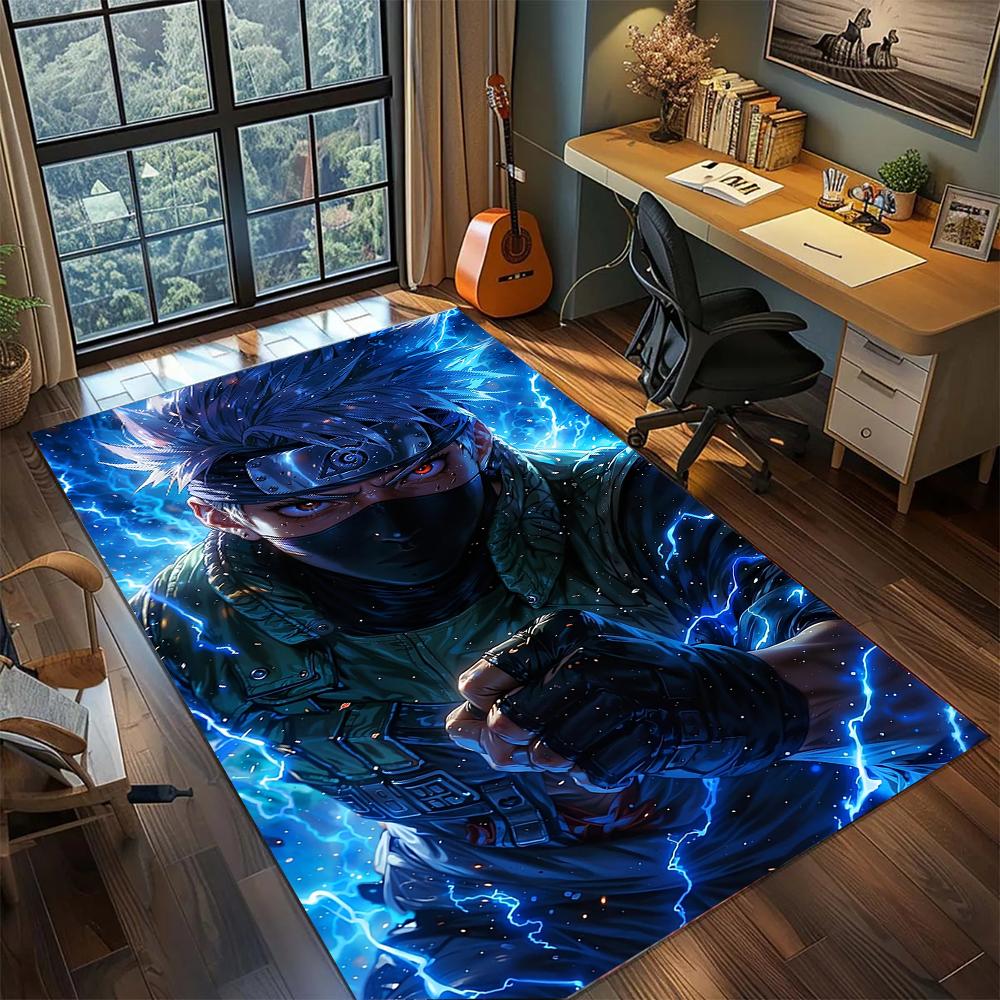 Naruto Hatake Kakashi Sharingan Eye Art Rug Carpet Large Area Rug Non Slip Washable Floor Mat Gamer Room Bedroom Home Decor