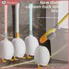 Multifunctional Wall-Mounted Silicone Toilet Brush with Little Yellow Duck Design, No-Drill Installation.