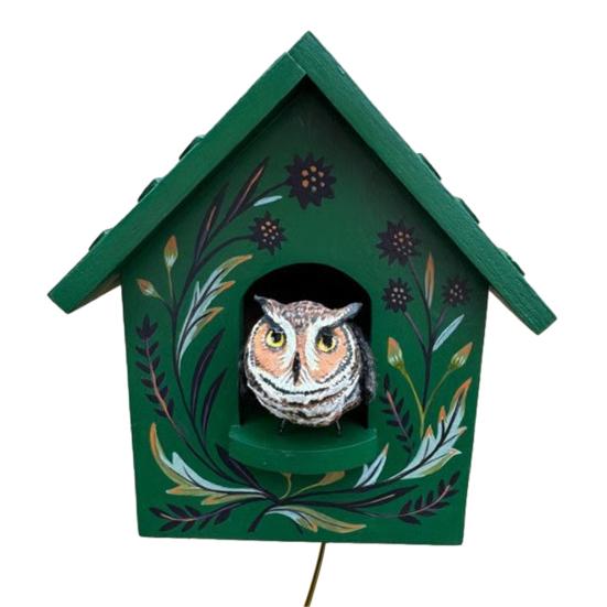 Кинетическое искусство Скворечник Настенный декор Животное в доме Настенное украшение Уличное Садовое Настенное искусство для Фермерского дома Дом Комната Двор Патио Веранда