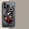 Чехол для телефона в форме сердца с изображением двигателя для iPhone 17 Air 15 Pro 14 Plus 16 Pro Max 12 13 Mini 11 16E X XS. Милый и оригинальный чехол.