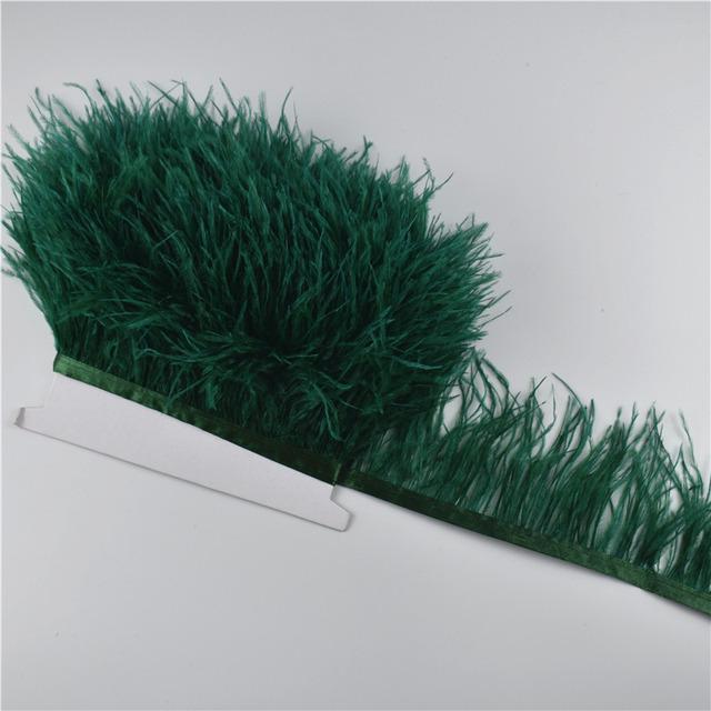 1M 5M 10Meter 8-10CM Black Ostrich Feather Trims Natural White Ostrich Feather for Craft Ribbon Fringe for Skirt Party Clothing