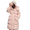 Зимняя куртка-пуховик женская 2024 года, новая средняя и длинная белая куртка из утиного пуха с карманами и талией, узкая и тонкая куртка до колена