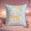 Cute Snowman Winter Cushion Cover Premium Comfort Reversible Pillow Cove Two in One Design for Any Room  Car Interior