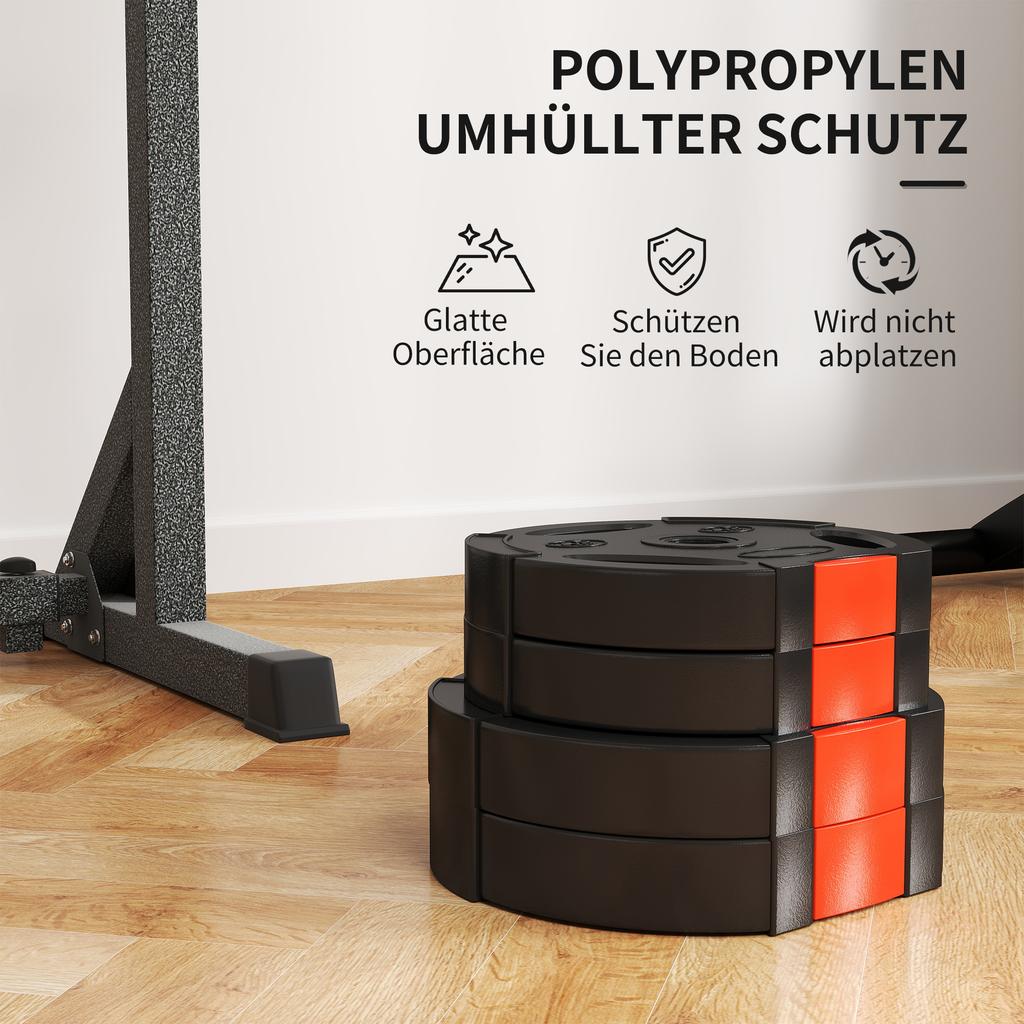 Weight Plates Set, with Two 5kg and Two 2.5kg weights, Black