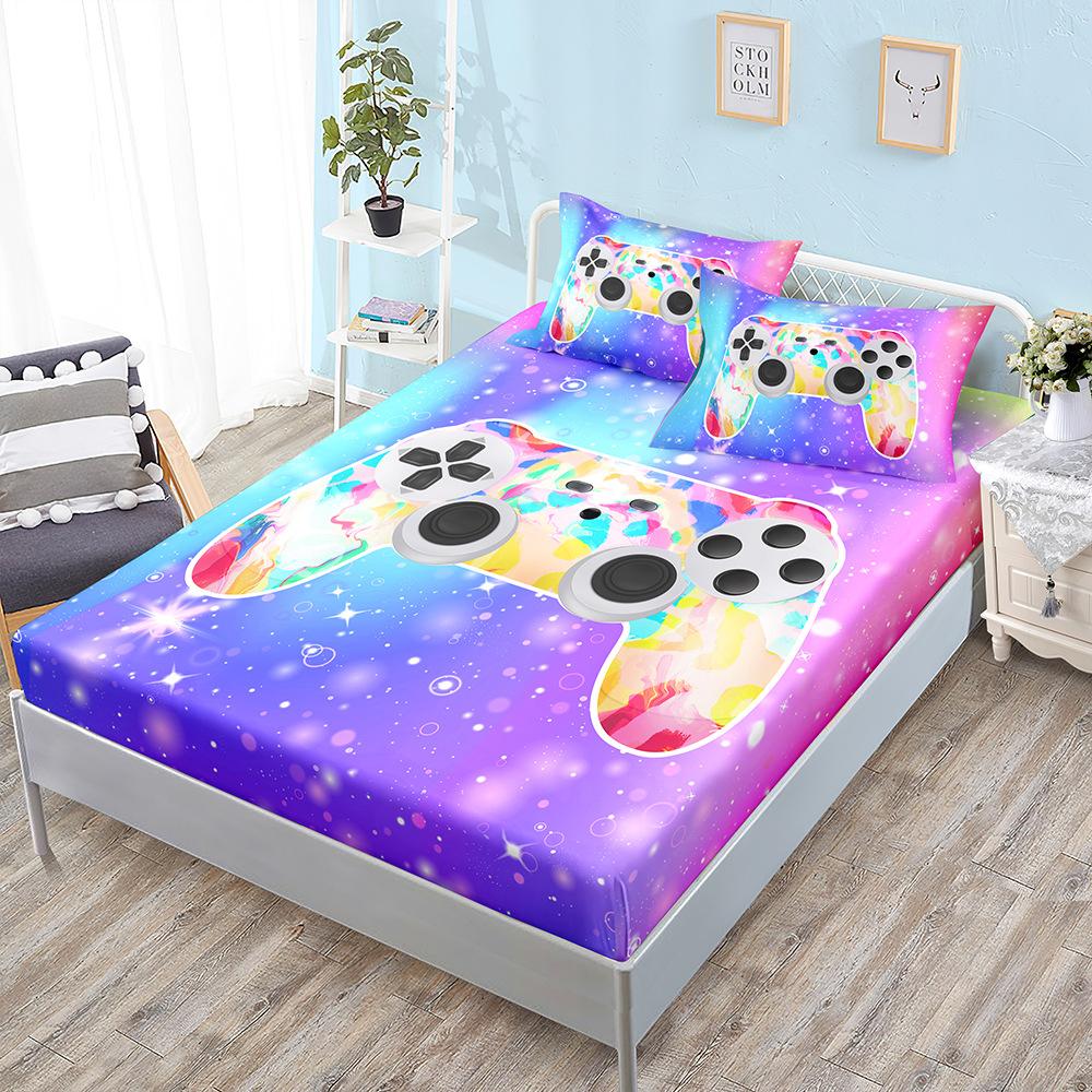 E-Sports Gamepad Kit, Bed Hat Three-Piece Set, Bed Cover, Pillowcase, Mattress Protective Cover.