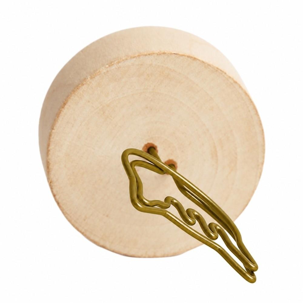 10PCS Antique Finish Note Holder Cat Shape Wood Slice Ornament Tabletop Decor Desk Decoration