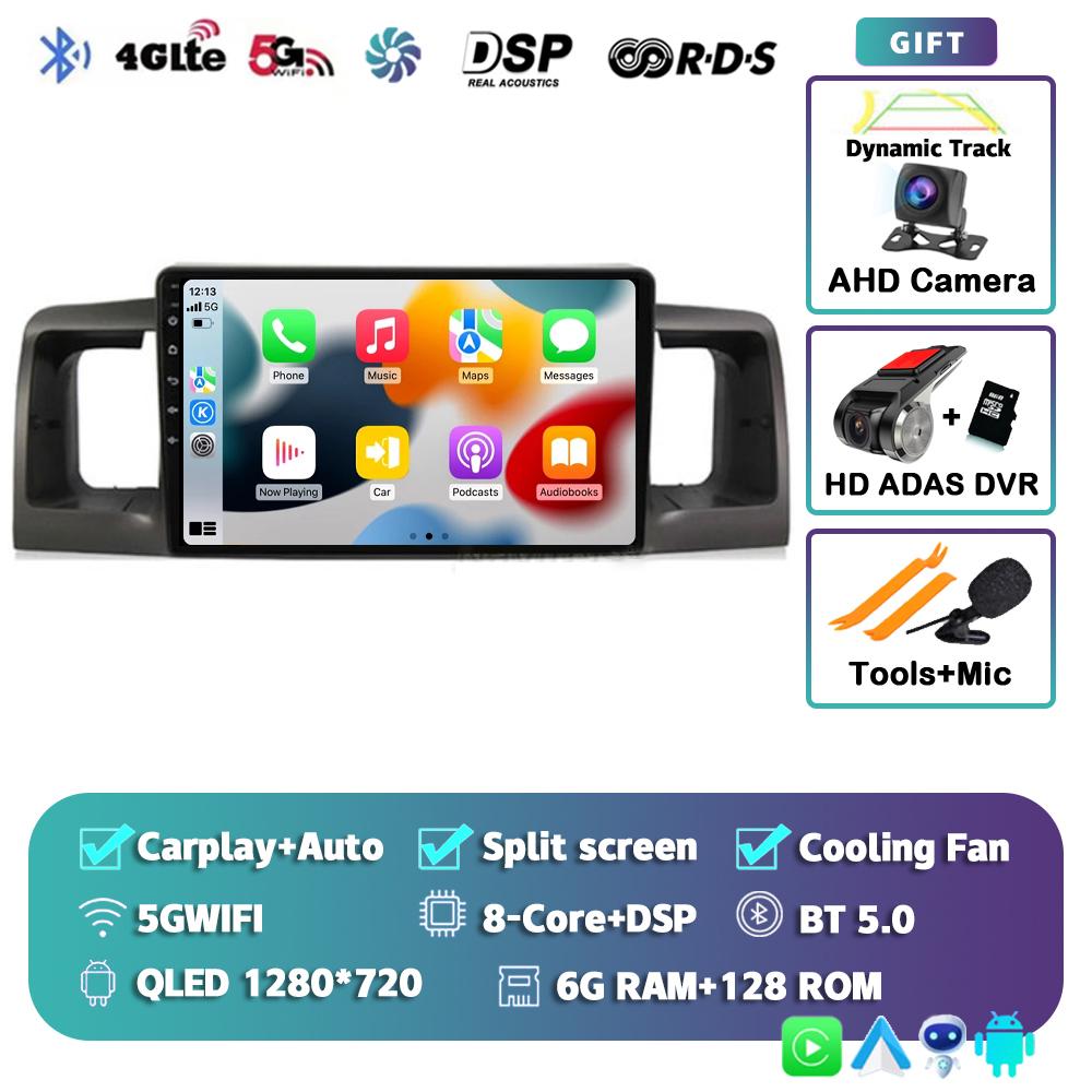Android 14 Carplay Автомагнитола для Toyota Corolla E120 E 120 BYD F3 2007 2008 2009-2011 Мультимедийный Видеоплеер GPS Стерео