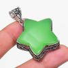 Green Chalcedony Gemstone 925 Sterling Silver Jewelry Pendant 1.97" KJ-1586