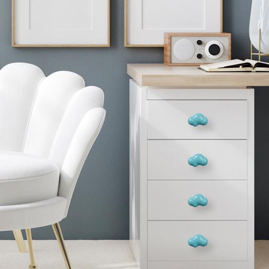 Ручка шкафа Ручка выдвижного ящика Гладкая поверхность Простая установка Керамическая ручка для шкафа в форме облака