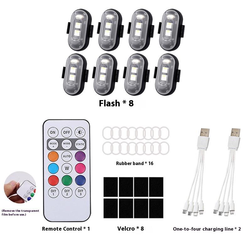 Беспроводной пульт дистанционного управления самолет свет автомобиль мотоцикл светодиодный восьмицветный мигающий предупредительный свет навигационный свет дрона