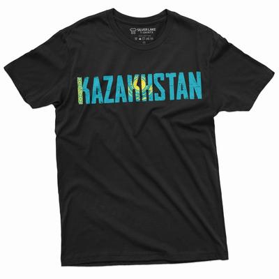 Мужская футболка Казахстанский флаг Патриотическая страна нация казахские футболки