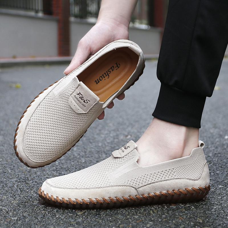 Men's Mesh Footwear Breathable Male Summer Shoes Lightweight Casual Loafers Outdoor Shoes Non Slip Men Slip On Flats