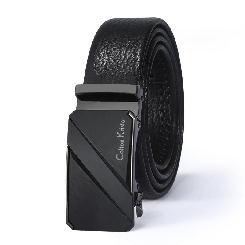 Мужской ремень деловой повседневный ремень из коровьей кожи с автоматической пряжкой средний ремень модный ремень для мальчиков