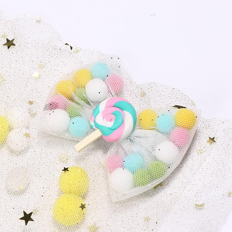 New Lace Bow Hairpins Girls Kawaii Unicorn Lollipop Hair Clips Princess Sweet Barrettes Kids Hair Accessories Girls Gifts