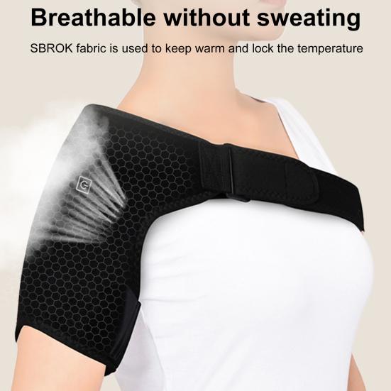 Подогреваемый плечевой бандаж с USB-разъемом, 3 температурных режима, регулируемый, для мужчин и женщин, болезненность, скованность, облегчение боли в плечах, электрический подогрев плечевого бандажа