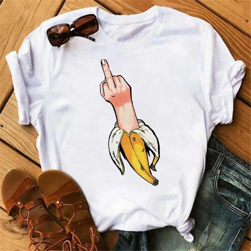 Middle Finger Print T Shirt Women Short Sleeve O Neck Loose Tshirt Summer Women Causal Tee Shirt Tops Camisetas Mujer