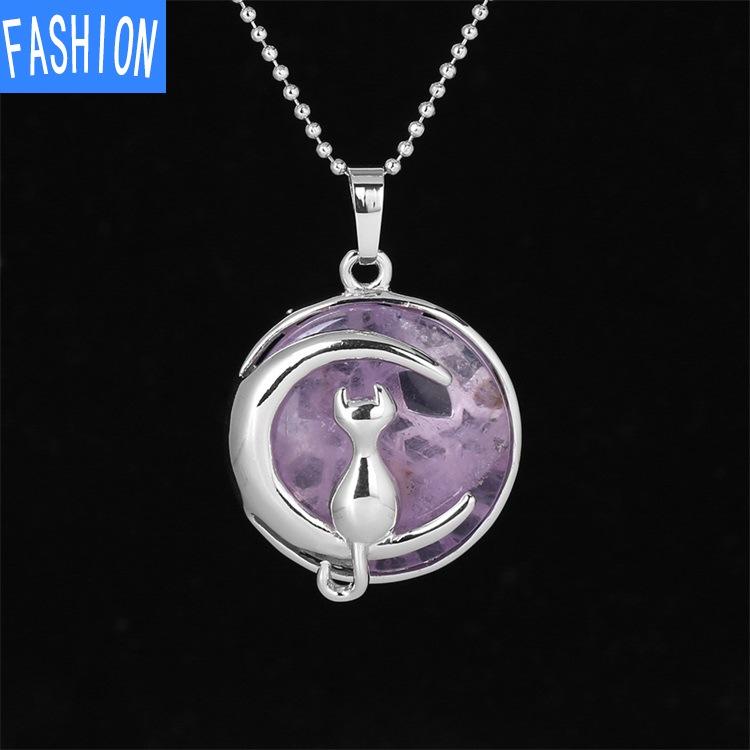 Простое темпераментное ожерелье с подвеской в виде лунного кота