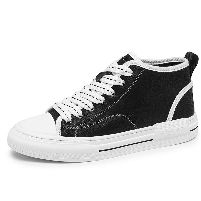 Высококачественная мужская повседневная кожаная обувь для отдыха на открытом воздухе на плоской подошве, дизайнерская спортивная обувь с высоким берцем и мягкой подошвой, брендовая удобная офисная рабочая обувь