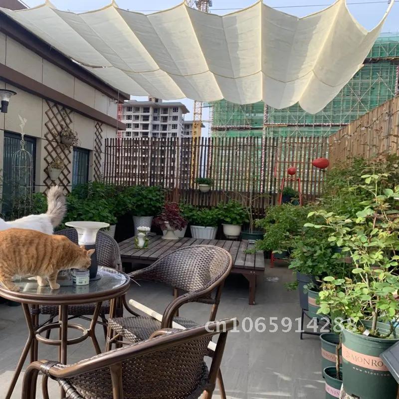 2.5x3m~3x6m Waterproof Retractable Telescopic Wave Sun Shade Rainproof Sliding Garden Pergolas Canopy Home Net Gazebo