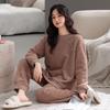 Pajamas Women'S Winter Half Fleece Thickened Fleece Warm Autumn And Winter Soft Can Be Worn Outside Loungewear