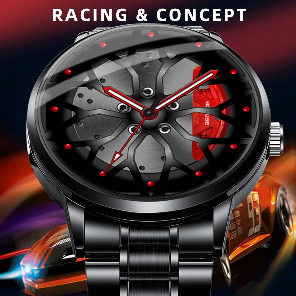 Мужские повседневные часы, деловые часы, спортивные часы, кварцевые часы, полые часы, часы из нержавеющей стали