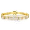 ouble Row 3mm Iced Out Tennis Bracelet Hip Hop Cubic Zirconia Gold Silver Plated Brass Link Bangle for Men Women Gift
