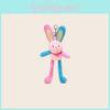 Cute Cartoon Color Blocked Rabbit Plush Toy Pendant With Stretchable Ears For Kids And Teens