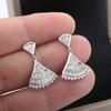 Красивые блестящие серьги из циркония для женщин, модные веерные украшения, треугольные циркониевые украшения высокого качества, подарок на годовщину, вечеринка